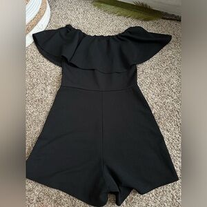 Black Off The Shoulder Romper